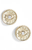 Crystal Coin Stud Earrings | More Colors Available - Knotty