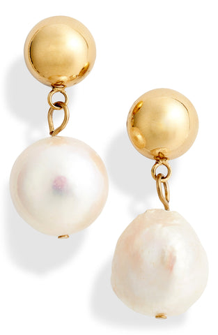 Freshwater Pearl Organic Drop Earrings