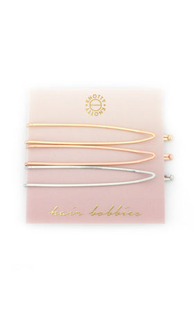 Switchback Hair Bobbies  |  Gold/Rose Gold/Rhodium