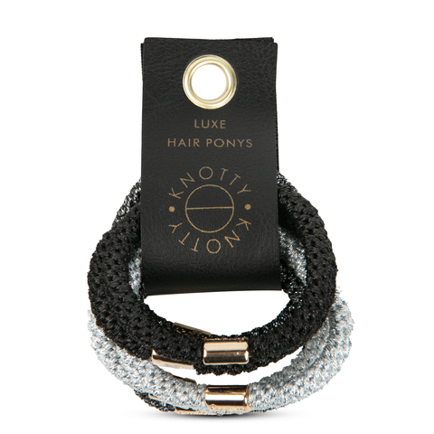 Luxe Hair Pony 6-Pack | Black Metallics