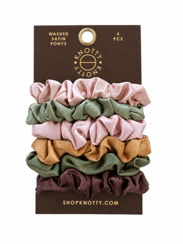 Skinny Washed Satin Pony 6-Pack | Desert