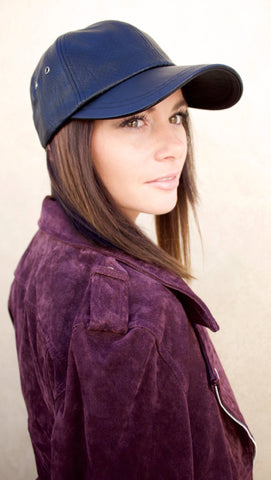 Leather Baseball Cap - Black