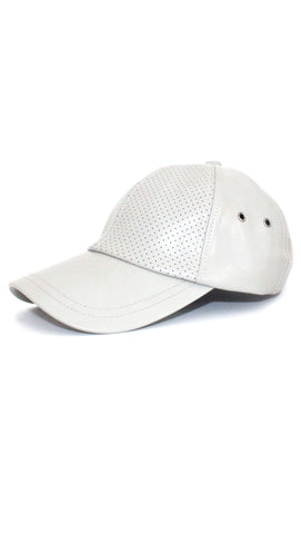 Leather Baseball Cap - Smoke Grey