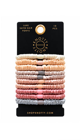 Luxe Satin Pony 10-Pack | Light Neutrals