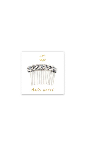 Classic Chain Hair Comb | Rhodium