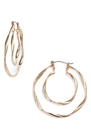 Twisted Double Hoop Earrings