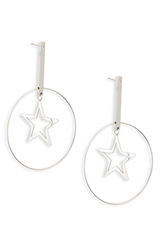 Floating Star Drop Hoops