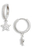 Pave Star Huggie Drop Earrings | More Colors Available - Knotty