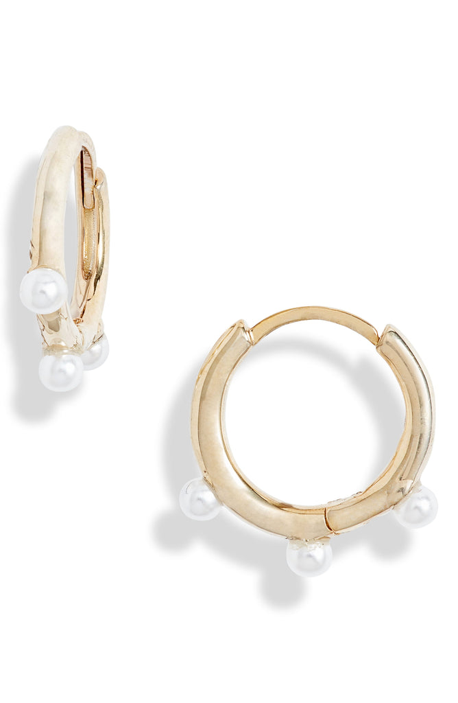 Pearl Orb Mini Hoop Earrings - Knotty