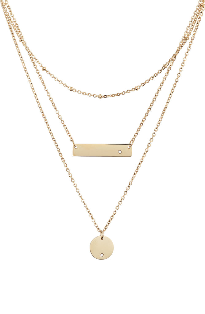 Triple Strand Necklace - Gold - Knotty