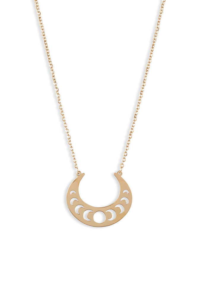 Open Crescent Focal Necklace - Gold - Knotty