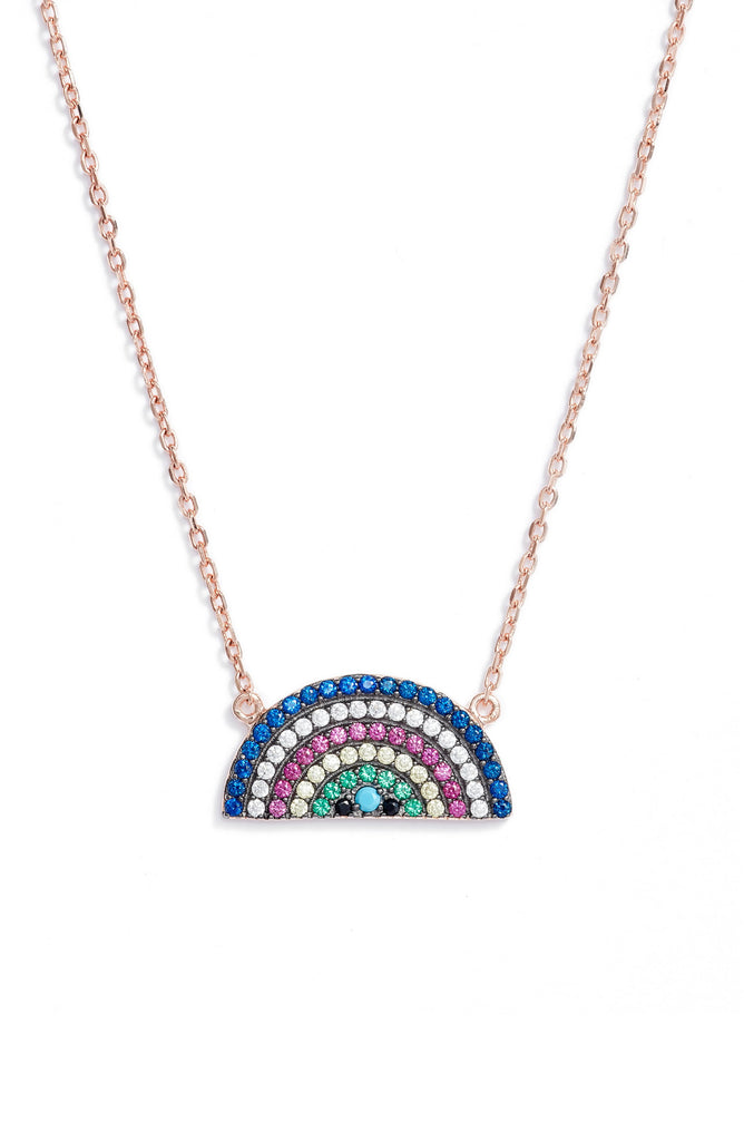 Rainbow pave deals necklace
