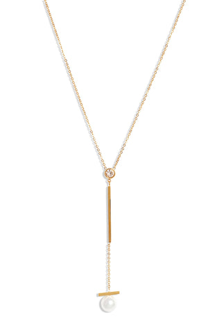 Pearl Bar Drop Necklace