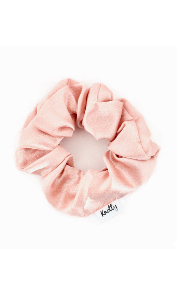 Washed Satin Hair Scrunchie, Nude - Knotty