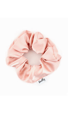 Washed Satin Hair Scrunchie, Nude