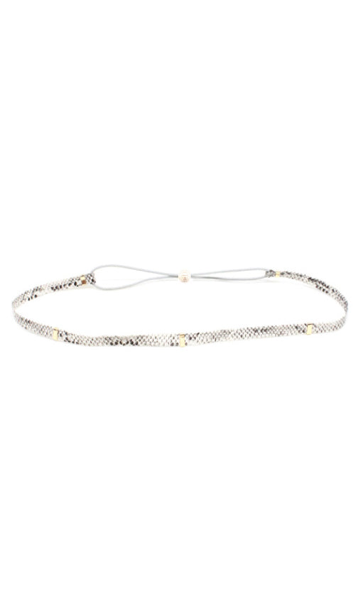 Signature Leather Headband | Grey Snake - Knotty