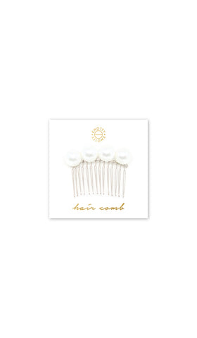 XL Pearl Hair Comb | Pearl/Rhodium